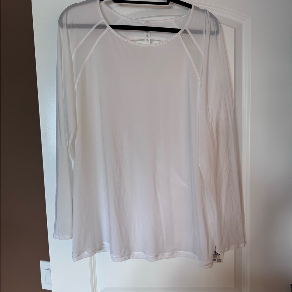 Lululemon Athletica White If You’re Lucky Long Sleeve Tee, NWT